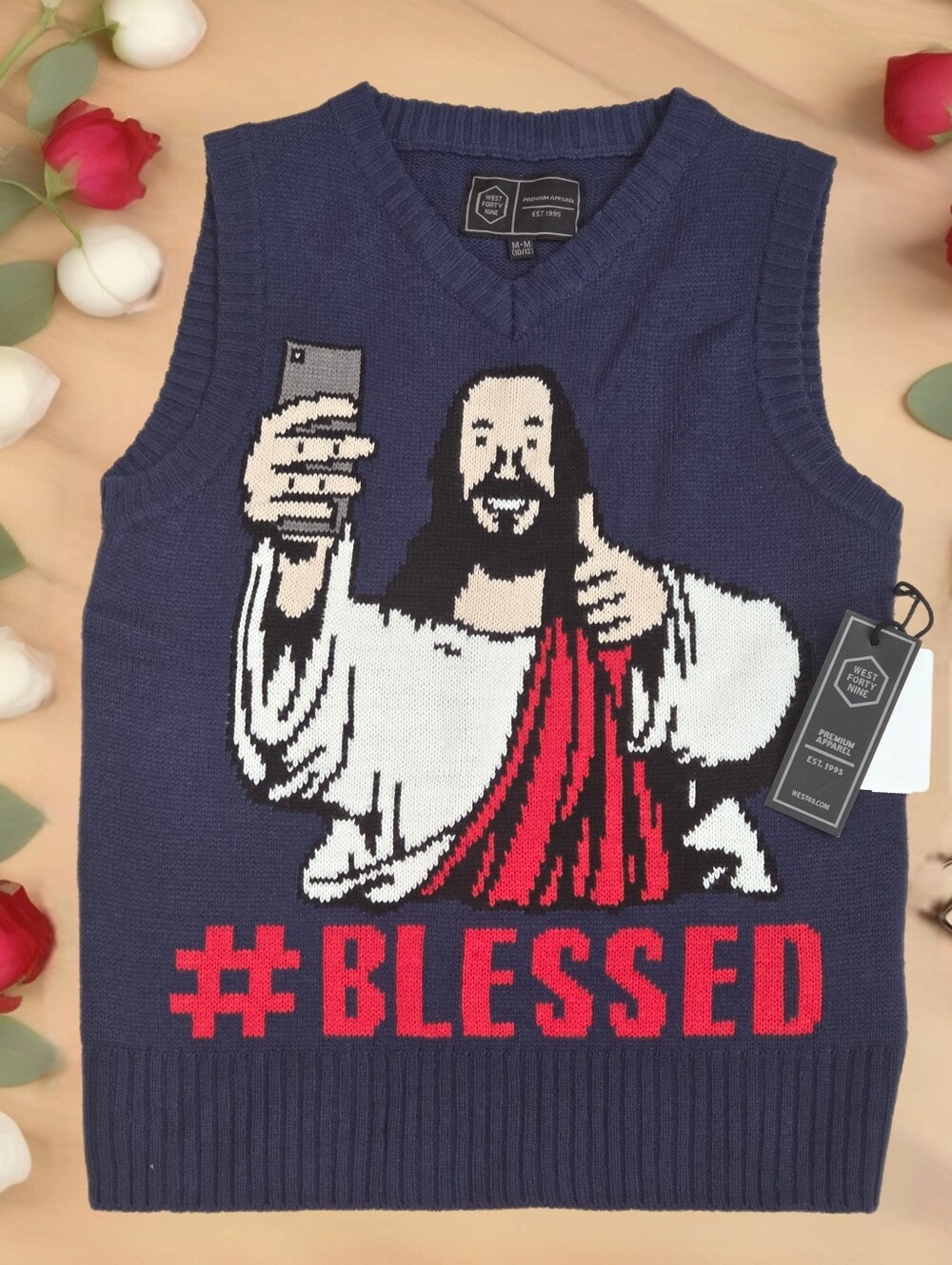 #BLESSED Jesus Selfie acrylic vest sweater Boys